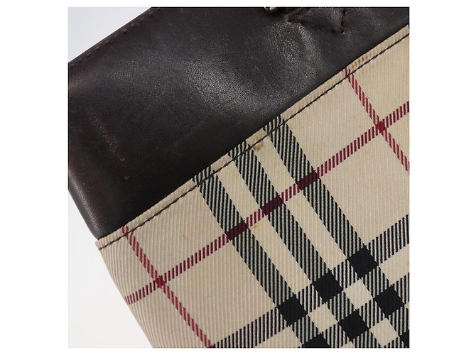 Borsa a mano BURBERRY Nova Check Canvas Beige Silver Auth 208144 Argento - vista 16