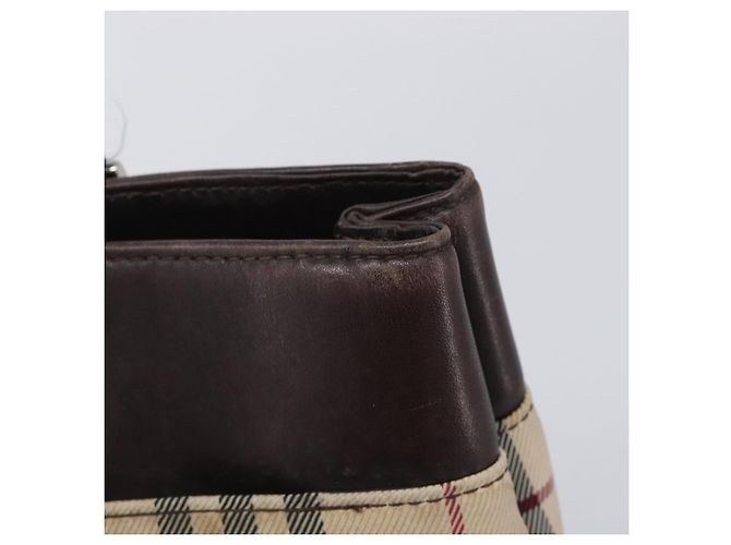Borsa a mano BURBERRY Nova Check Canvas Beige Silver Auth 208144 Argento - vista 17