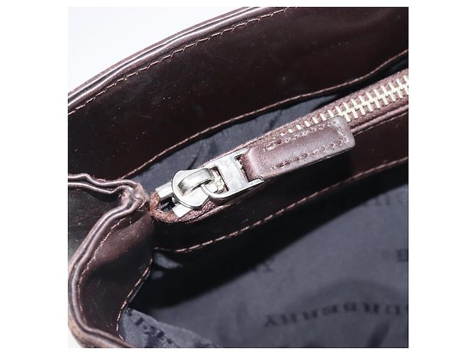 Borsa a mano BURBERRY Nova Check Canvas Beige Silver Auth 208144 Argento - vista 26