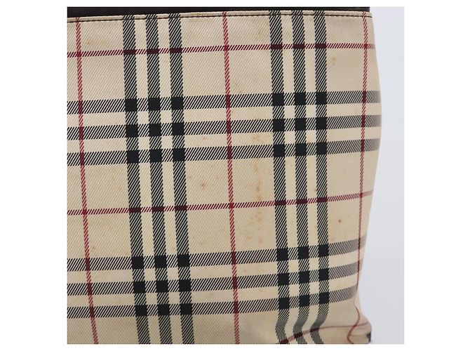 Borsa a mano BURBERRY Nova Check Canvas Beige Silver Auth 208144 Argento - vista 4