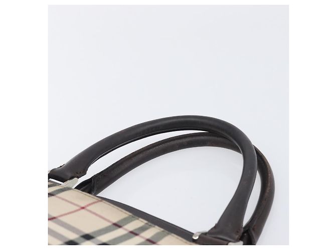 Borsa a mano BURBERRY Nova Check Canvas Beige Silver Auth 208144 Argento - vista 9