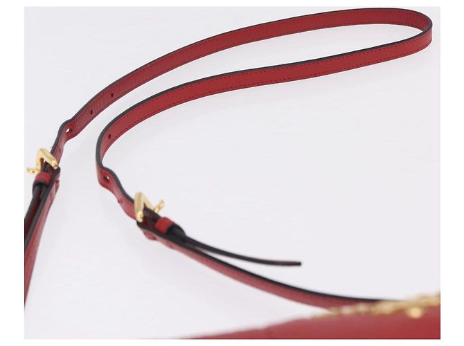 Borsa a Tracolla PRADA Pelle Rossa Oro Auth 209262A Rosso D'oro - vista 10