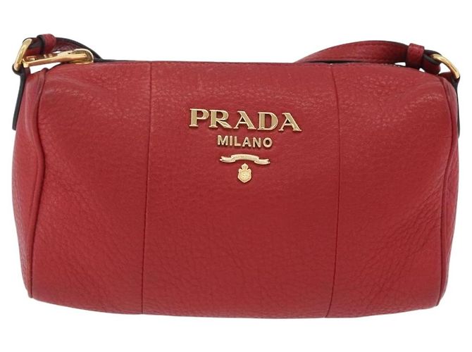 Borsa a Tracolla PRADA Pelle Rossa Oro Auth 209262A Rosso D'oro - vista 2