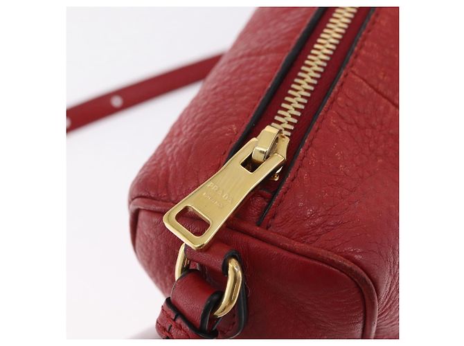 Borsa a Tracolla PRADA Pelle Rossa Oro Auth 209262A Rosso D'oro - vista 21