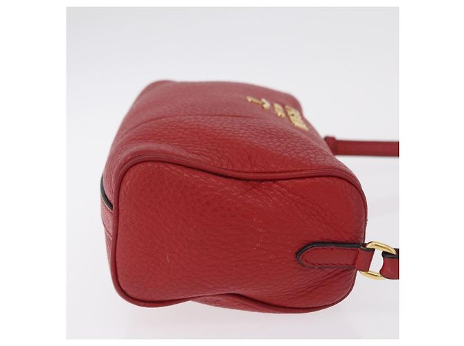 Borsa a Tracolla PRADA Pelle Rossa Oro Auth 209262A Rosso D'oro - vista 4