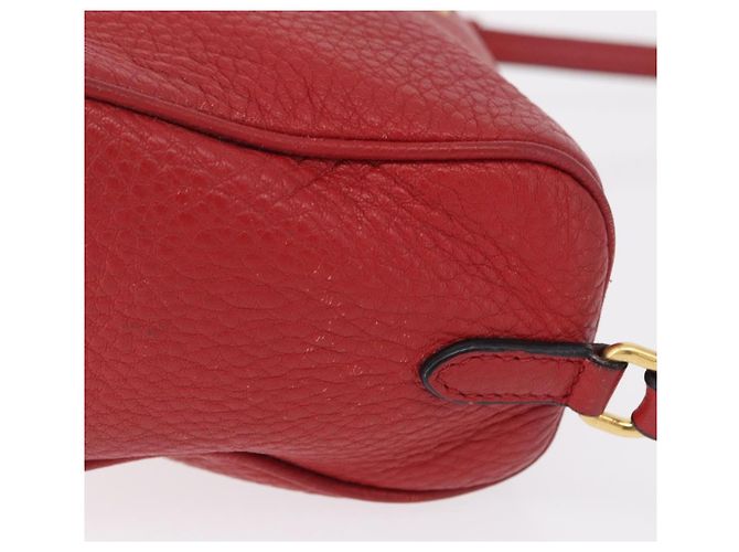 Borsa a Tracolla PRADA Pelle Rossa Oro Auth 209262A Rosso D'oro - vista 5