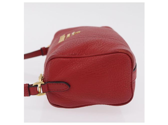 Borsa a Tracolla PRADA Pelle Rossa Oro Auth 209262A Rosso D'oro - vista 6
