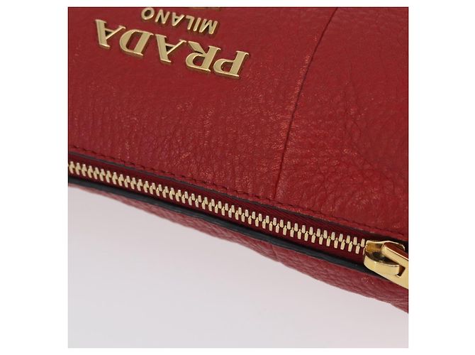 Borsa a Tracolla PRADA Pelle Rossa Oro Auth 209262A Rosso D'oro - vista 8