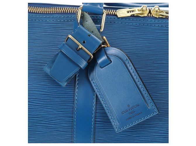 LOUIS VUITTON Epi Keepall 50 Boston Bag Blue M42965 LV Auth am12687V - vista 16