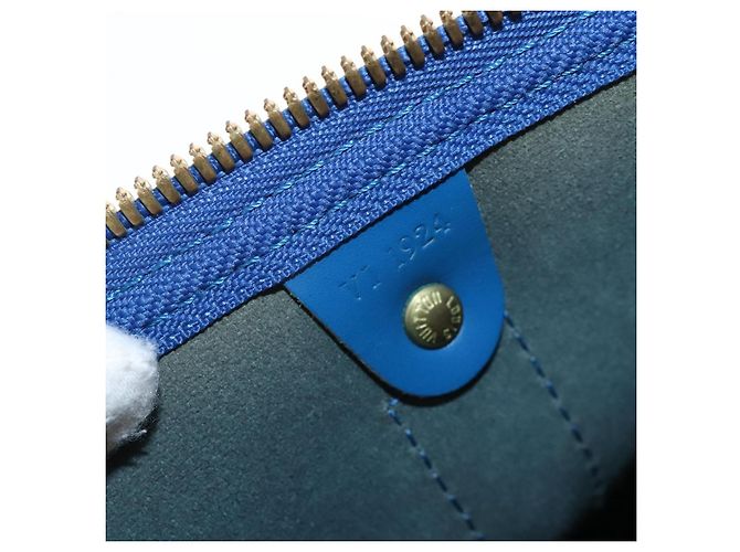 LOUIS VUITTON Epi Keepall 50 Boston Bag Blue M42965 LV Auth am12687V - vista 21