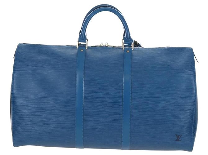 LOUIS VUITTON Epi Keepall 50 Boston Bag Blue M42965 LV Auth am12687V - vista 3