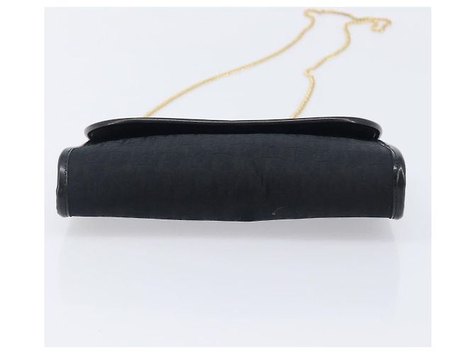 Borsa a Tracolla con Catena Christian Dior Trotter Canvas Nero Oro Auth 208710V - vista 10