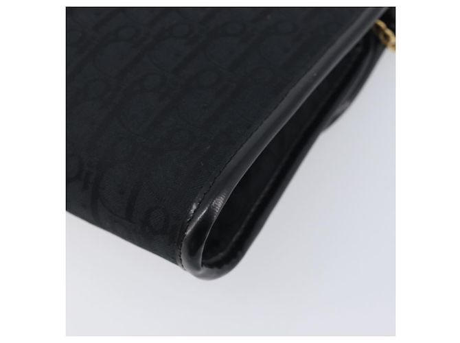 Borsa a Tracolla con Catena Christian Dior Trotter Canvas Nero Oro Auth 208710V - vista 13
