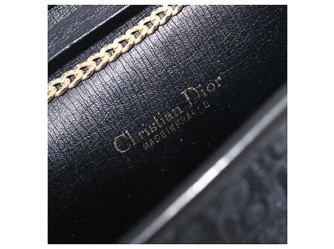 Borsa a Tracolla con Catena Christian Dior Trotter Canvas Nero Oro Auth 208710V - vista 17