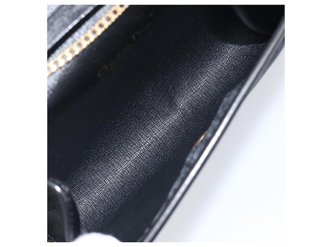 Borsa a Tracolla con Catena Christian Dior Trotter Canvas Nero Oro Auth 208710V - vista 18