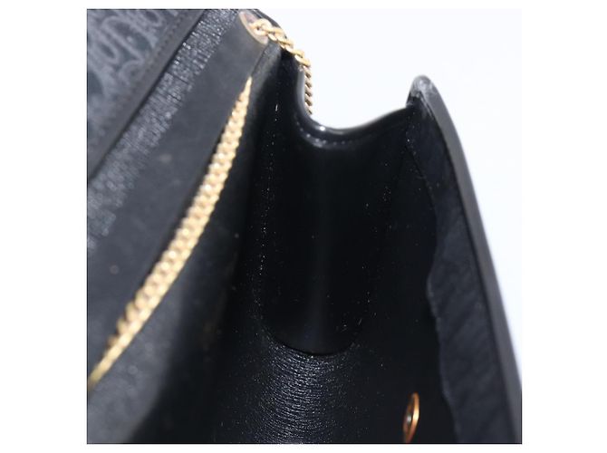 Borsa a Tracolla con Catena Christian Dior Trotter Canvas Nero Oro Auth 208710V - vista 19