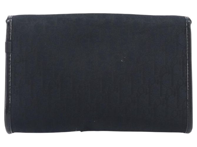 Borsa a Tracolla con Catena Christian Dior Trotter Canvas Nero Oro Auth 208710V - vista 3