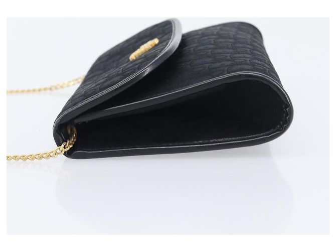 Borsa a Tracolla con Catena Christian Dior Trotter Canvas Nero Oro Auth 208710V - vista 5