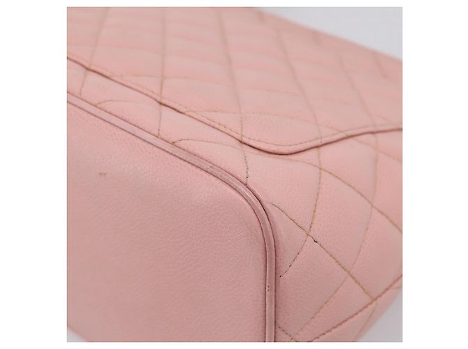 CHANEL Standard Tote Bag Caviar Leder Pink Gold CC Auth 208641V Golden - Ansicht 13