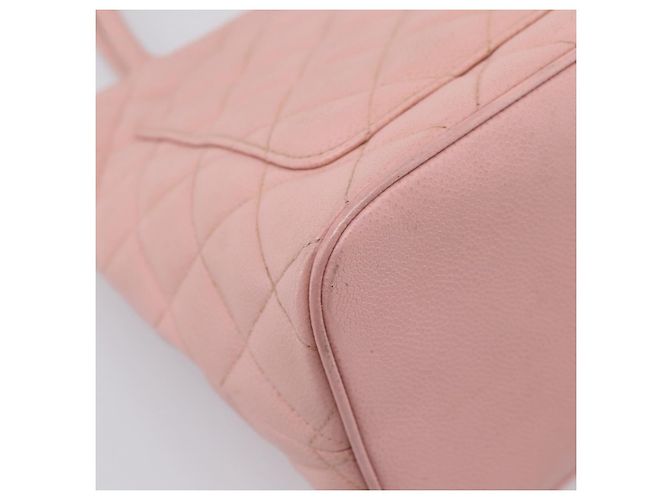 CHANEL Standard Tote Bag Caviar Leder Pink Gold CC Auth 208641V Golden - Ansicht 14