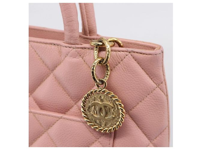 CHANEL Standard Tote Bag Caviar Leder Pink Gold CC Auth 208641V Golden - Ansicht 15