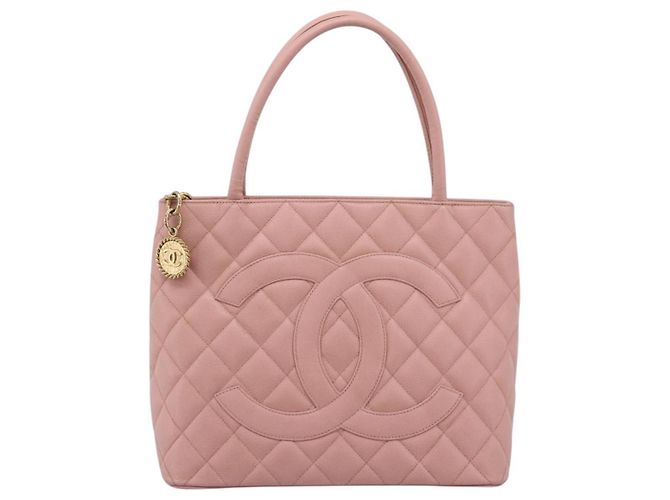 CHANEL Standard Tote Bag Caviar Leder Pink Gold CC Auth 208641V Golden - Ansicht 2