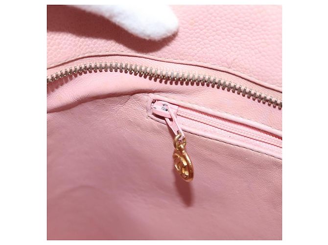 CHANEL Standard Tote Bag Caviar Leder Pink Gold CC Auth 208641V Golden - Ansicht 21
