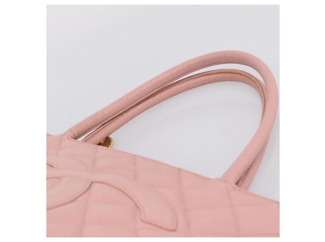 CHANEL Standard Tote Bag Caviar Leder Pink Gold CC Auth 208641V Golden - Ansicht 8