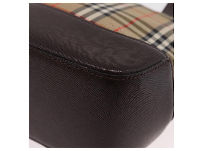 Borsa a mano BURBERRY Nova Check Canvas Beige Gold Auth 207846A D'oro - vista 13