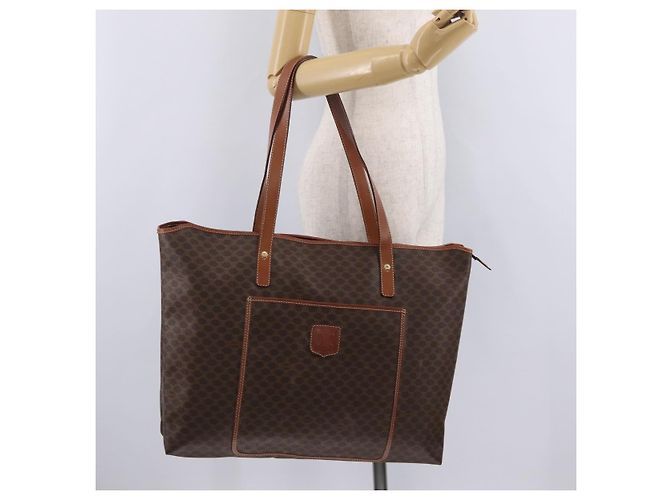 Céline Borsa Tote CELINE Macadam PVC Brown Auth 208166 Marrone - vista 26