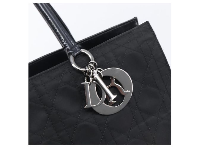 Borsa a mano Christian Dior Canage Nylon Black Gold Auth ep16513A - vista 14