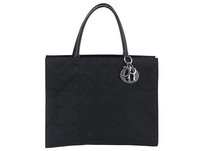 Borsa a mano Christian Dior Canage Nylon Black Gold Auth ep16513A - vista 2