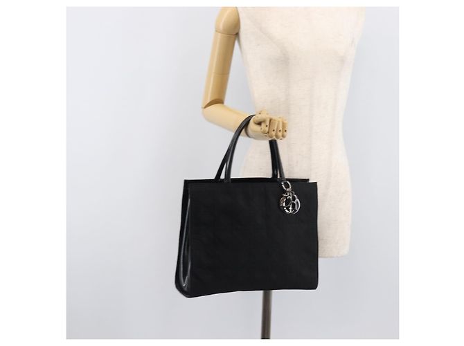 Borsa a mano Christian Dior Canage Nylon Black Gold Auth ep16513A - vista 25