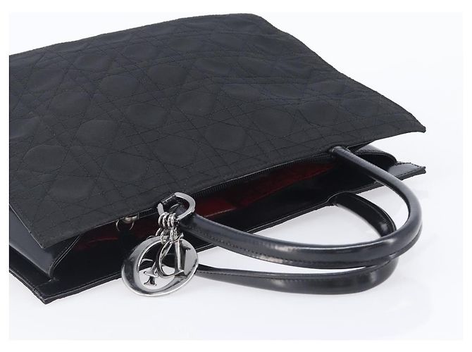 Borsa a mano Christian Dior Canage Nylon Black Gold Auth ep16513A - vista 6