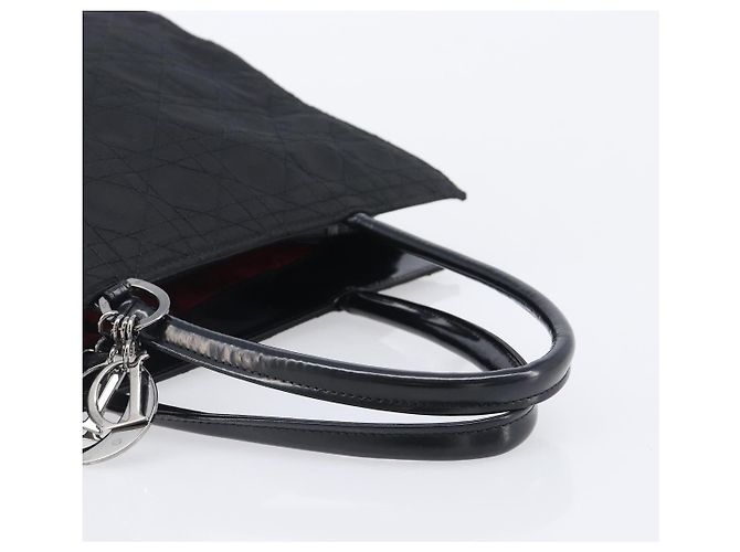 Borsa a mano Christian Dior Canage Nylon Black Gold Auth ep16513A - vista 7