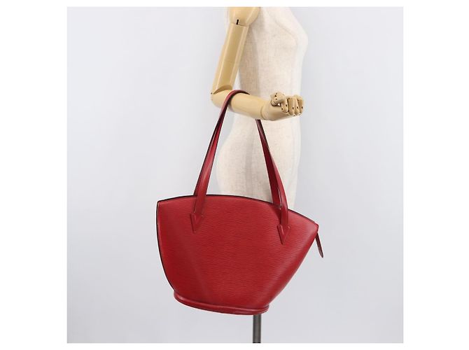 LOUIS VUITTON Epi Saint Jacques Shopping Shoulder Bag Red M52277 LV Auth BA16428 Rosso - vista 26