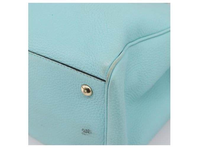 Borsa a mano GUCCI Bamboo in pelle 2way azzurro e oro 323660 Auth LN229A D'oro Blu chiaro - vista 16