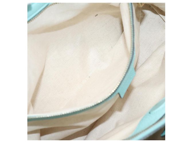Borsa a mano GUCCI Bamboo in pelle 2way azzurro e oro 323660 Auth LN229A D'oro Blu chiaro - vista 25