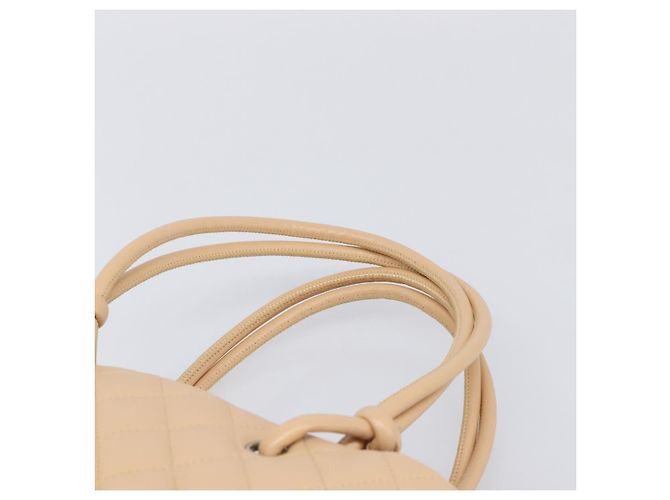 Borsa Tote CHANEL Linea Cambon in pelle beige e argento CC Auth ki6919SAM - vista 8
