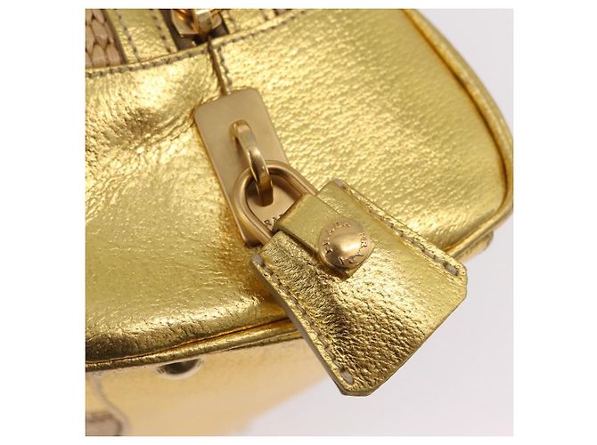 PRADA Kettenhandtasche aus Raffia Beige Goldfarben BL0352 Auth am12833M - Ansicht 15