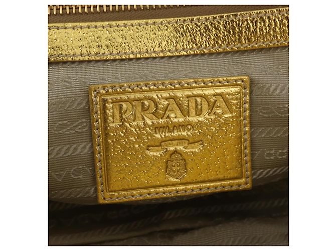 PRADA Kettenhandtasche aus Raffia Beige Goldfarben BL0352 Auth am12833M - Ansicht 20