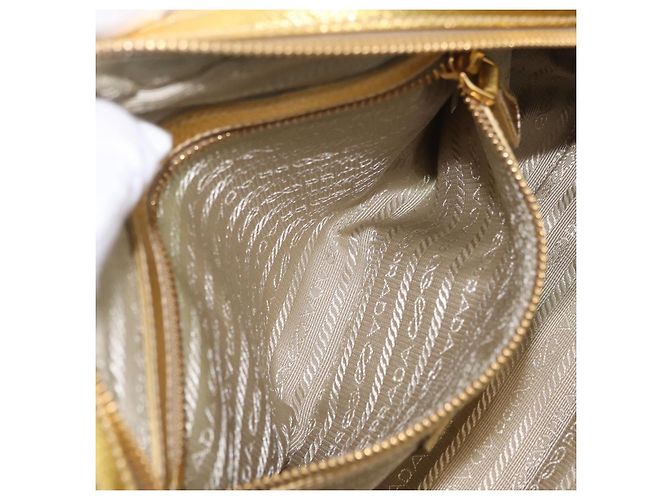 PRADA Kettenhandtasche aus Raffia Beige Goldfarben BL0352 Auth am12833M - Ansicht 26