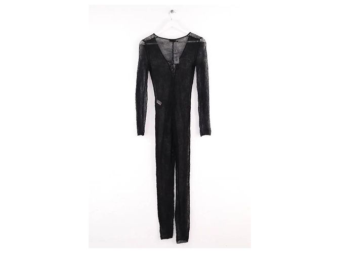 Autre Marque Tuta Saint Laurent in cotone nero - vista 3