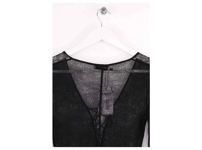 Autre Marque Tuta Saint Laurent in cotone nero - vista 4