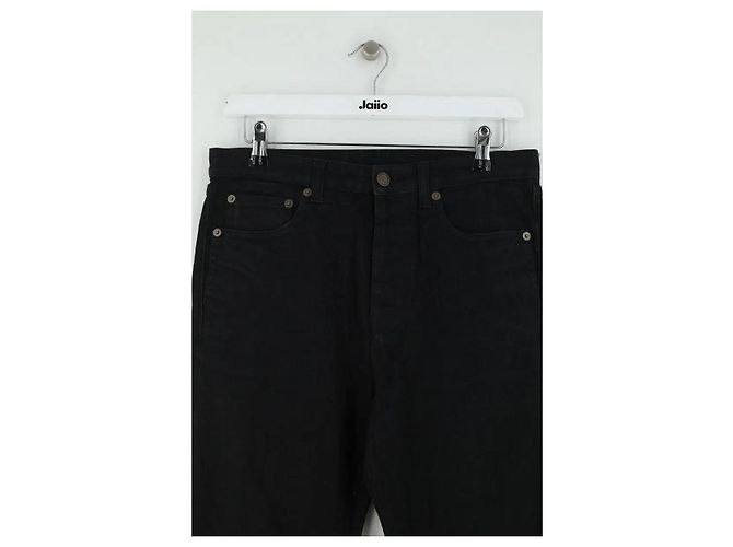 Autre Marque Vaqueros rectos Saint Laurent negros de algodón - vista 2