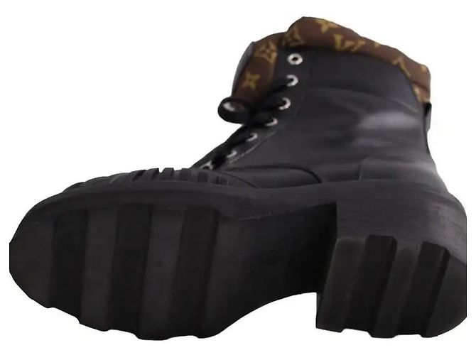Louis Vuitton Black Leather Lace-up Boots - view 6