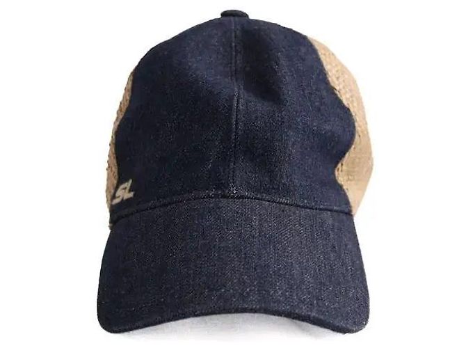 Autre Marque Cappellino Saint Laurent in cotone blu - vista 2