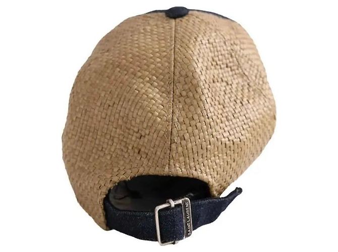 Autre Marque Cappellino Saint Laurent in cotone blu - vista 4
