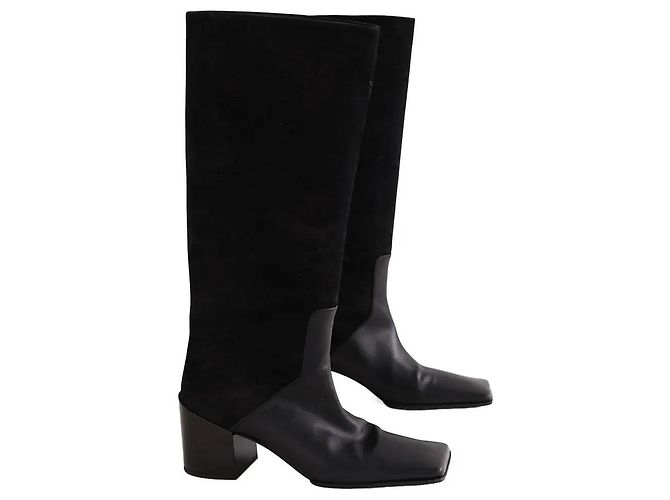 Botas Alaïa de cuero negro - vista 3