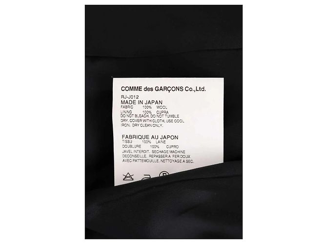 Comme Des Garcons Schwarzer Wollblazer Größe S - Ansicht 6